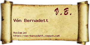 Vén Bernadett névjegykártya